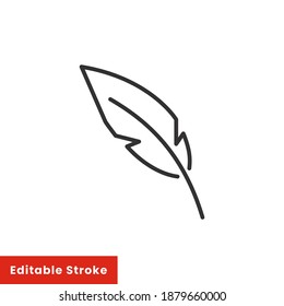 Feather pen icon illustration isolated vector sign symbol. Thin line style on white background. Editable stroke EPS 10