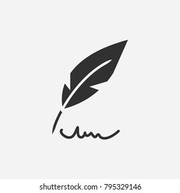 Feather pen icon illustration isolated vector sign symbol