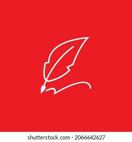 Feather pen icon isolated illustration symbol sign vector