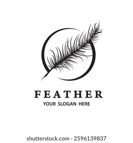 feather pen icon isolated on white background