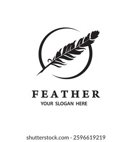 feather pen icon isolated on white background
