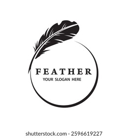 feather pen icon isolated on white background