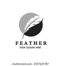 feather pen icon isolated on white background