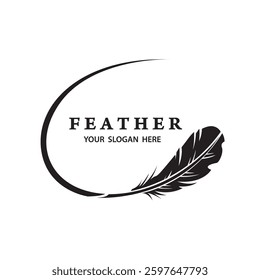 feather pen icon isolated on white background