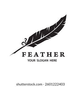 feather pen icon isolated on white background