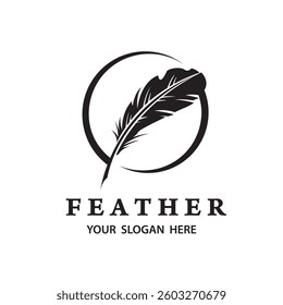 feather pen icon isolated on white background