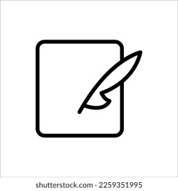 feather pen  icon with isolated vektor and transparent background 