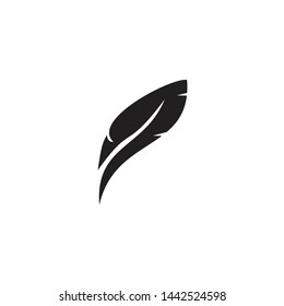Feather pen icon logo design vector template