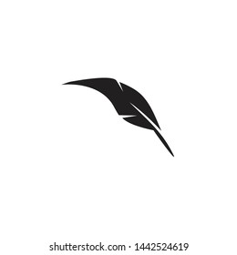 Feather pen icon logo design vector template