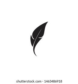 Feather pen icon logo design vector template