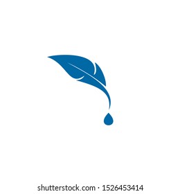 Feather pen icon logo design vector template