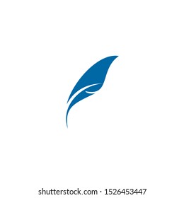 Feather pen icon logo design vector template