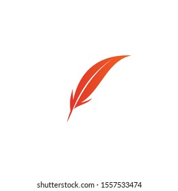 Feather pen icon logo design inspiration vector template