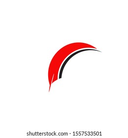 Feather pen icon logo design inspiration vector template