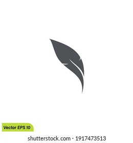 feather pen icon logo template simple design element