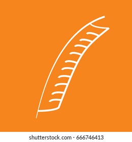 Feather pen icon on orange background