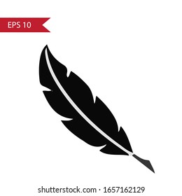 Feather. silueta de icono de pluma. ilustración vectorial 