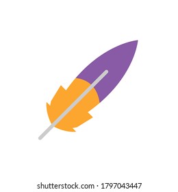 Feather pen icon. Simple color vector elements of esoteric icons for ui and ux, website or mobile application