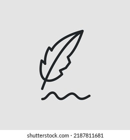 Feather pen icon. Simple feather pen icon for social media, web and app design. Vector illustration