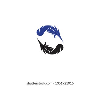 Feather pen icon and symbol
