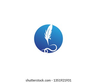Feather pen icon and symbol