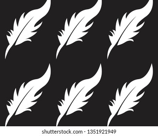 Feather pen icon and symbol