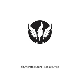 Feather pen icon and symbol