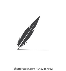 Feather pen icon template Vector illustration