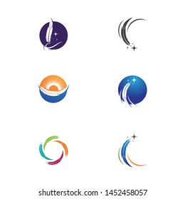 Feather pen icon template Vector illustration