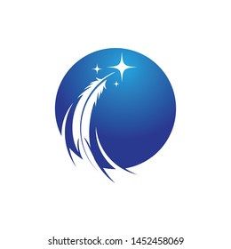 Feather pen icon template Vector illustration