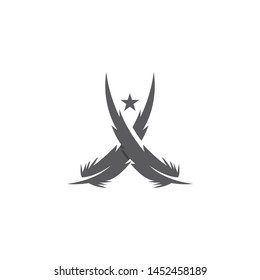 Feather pen icon template Vector illustration