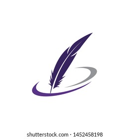 Feather pen icon template Vector illustration