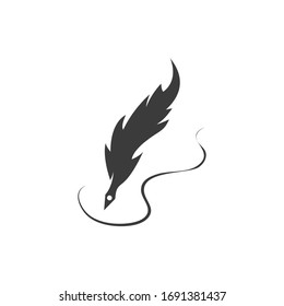 Feather pen icon template Vector illustration
