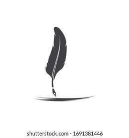 Feather pen icon template Vector illustration