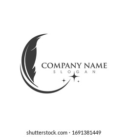 Feather pen icon template Vector illustration