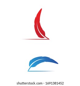 Feather pen icon template Vector illustration