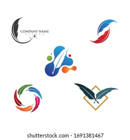 Plantilla de icono de pluma Ilustración de vectores