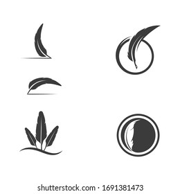 Feather pen icon template Vector illustration