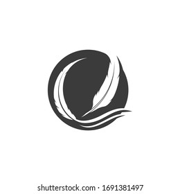 Plantilla de icono de pluma Ilustración de vectores