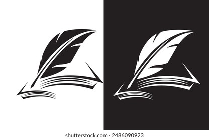 Feather pen icon template Vector illustration