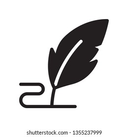 Feather pen icon in trendy flat style design. Vector graphic illustration.Pen icon for website design, logo, and ui. Vector file. EPS 10.
