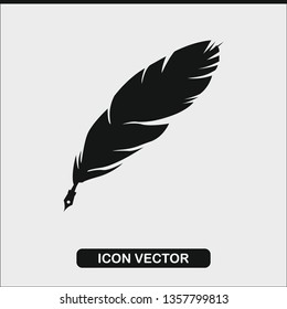 Feather pen icon vector