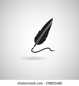 Feather pen icon vector