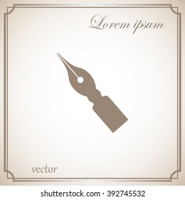 Feather pen icon vector