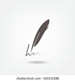 Feather pen icon vector
