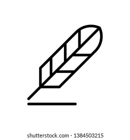 Feather Pen Icon Vector Illustration Logo Template