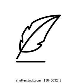 Feather Pen Icon Vector Illustration Logo Template