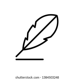 Feather Pen Icon Vector Illustration Logo Template