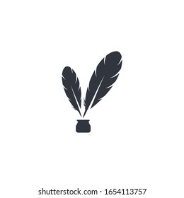 Feather pen icon vector illustration