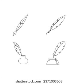 DISEÑO DE SÍMBOLO DE ILUSTRACIÓN DE ICONO DE LA PLUMA